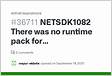 NETSDK1082 não havia um pacote de runtime disponíve